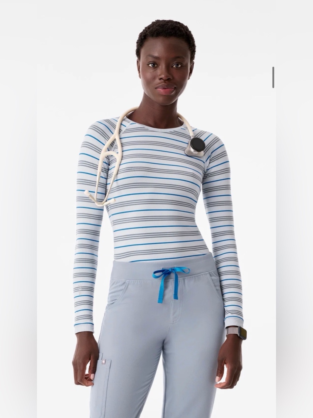 Figs Jordan striped long sleeve underscrub